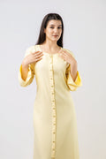 Robe Longue Boutonnée à Manches Évasées