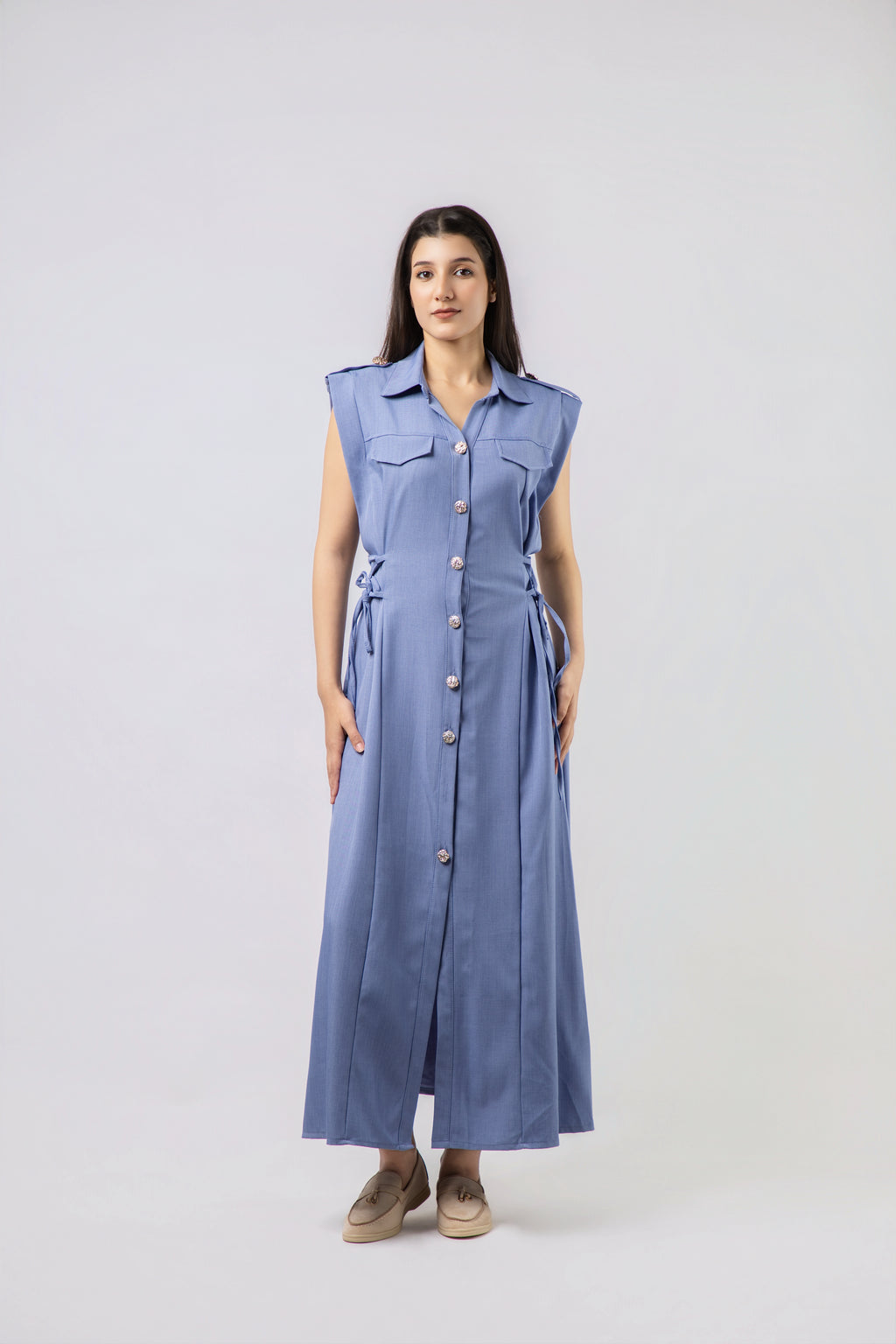 Robe Longue de Style Saharienne