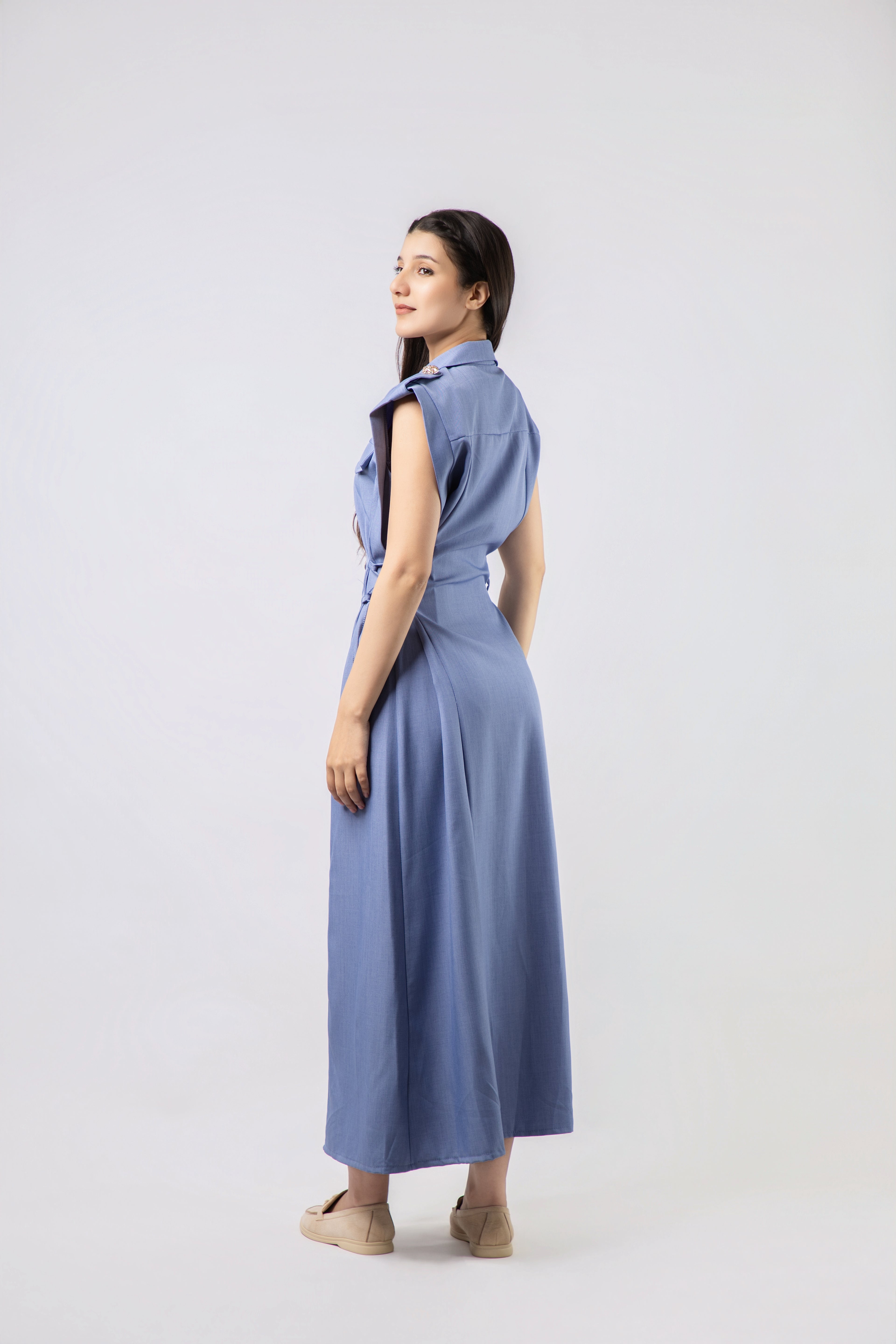 Robe Longue de Style Saharienne