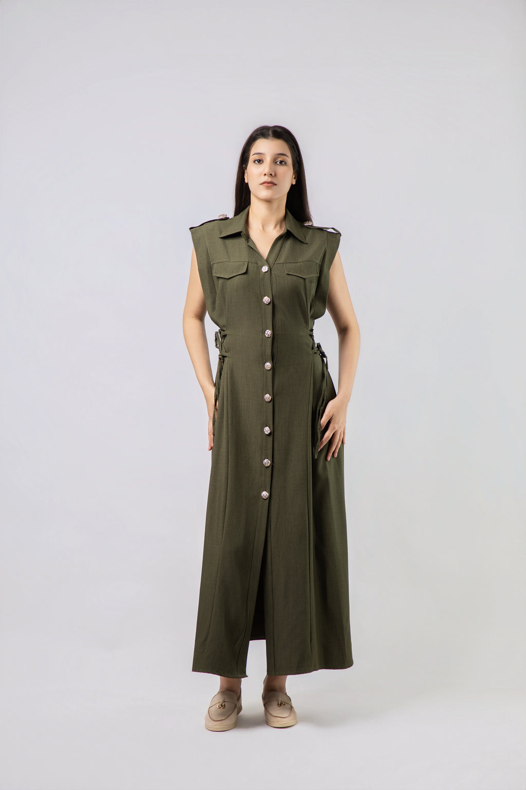 Robe Longue de Style Saharienne