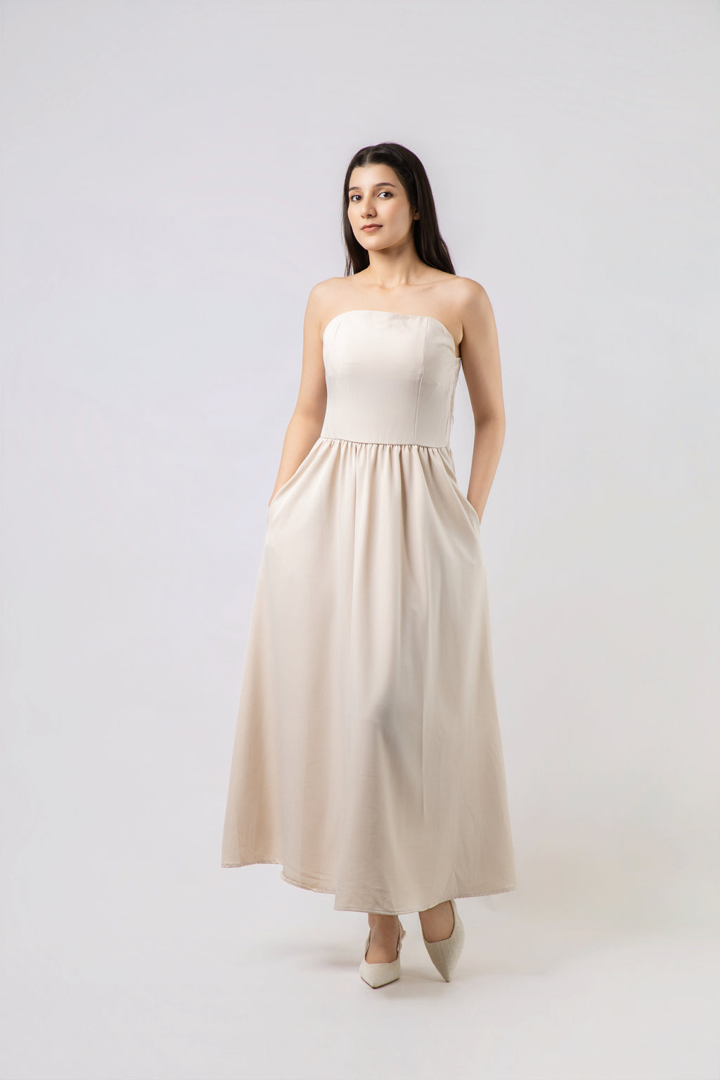 Robe Longue Bustier Évasée