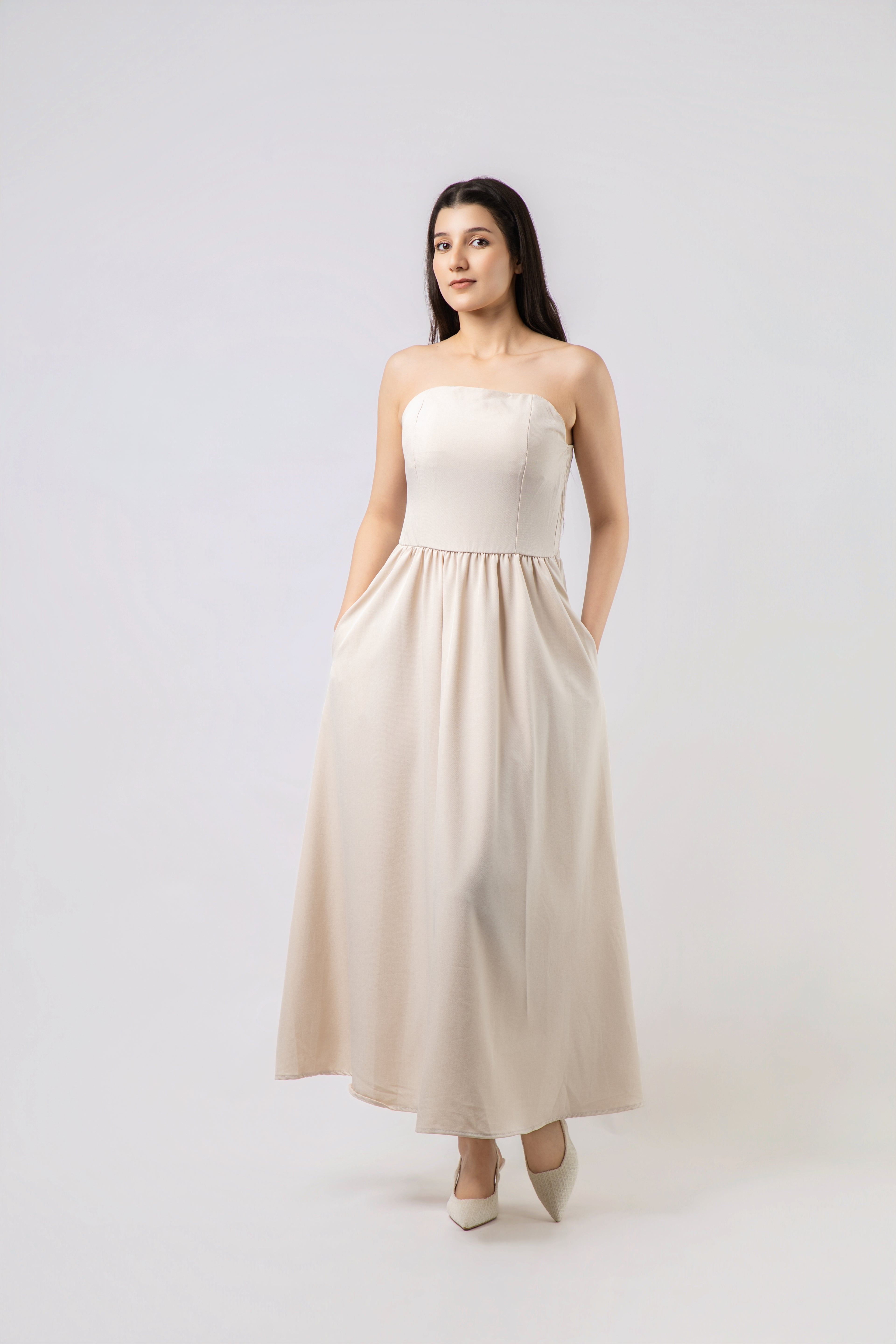 Robe Longue Bustier Évasée