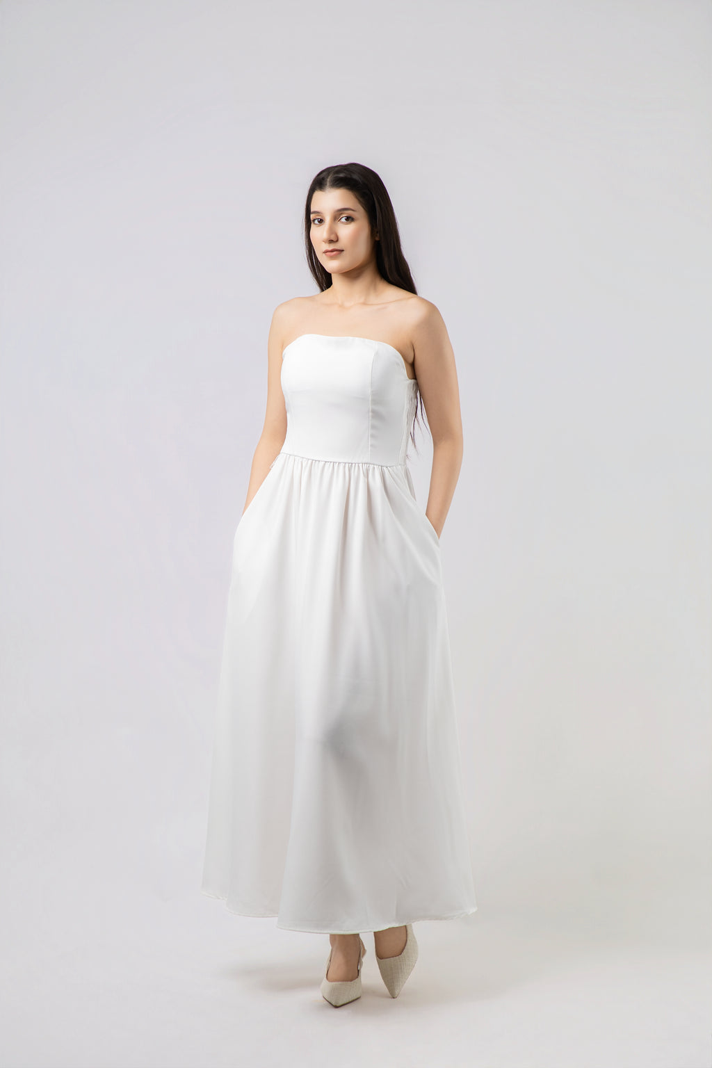 Robe Longue Bustier Évasée