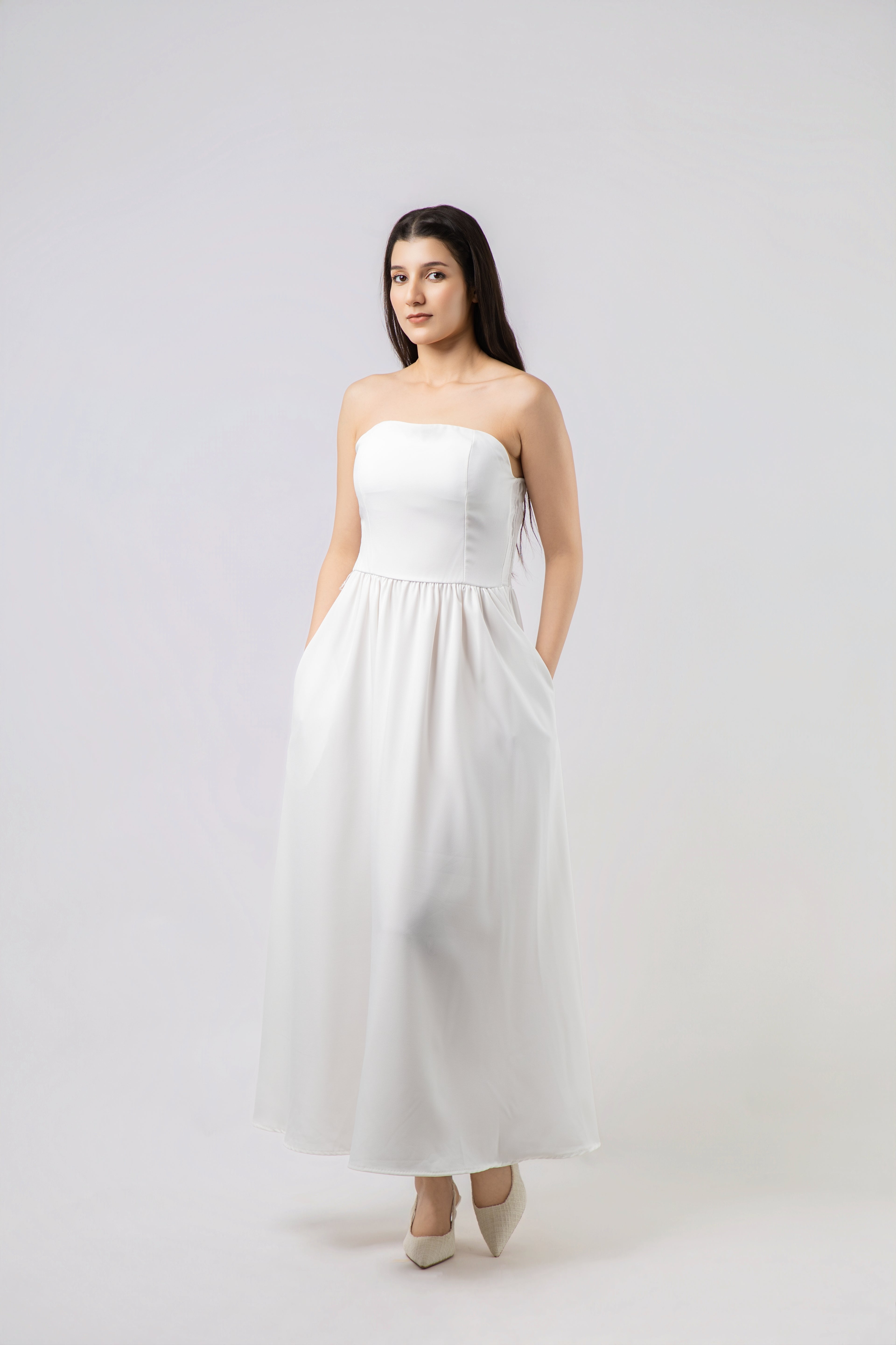 Robe Longue Bustier Évasée