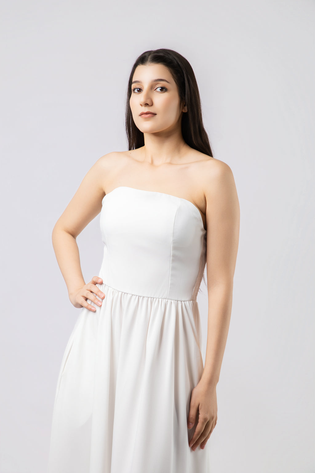Robe Longue Bustier Évasée