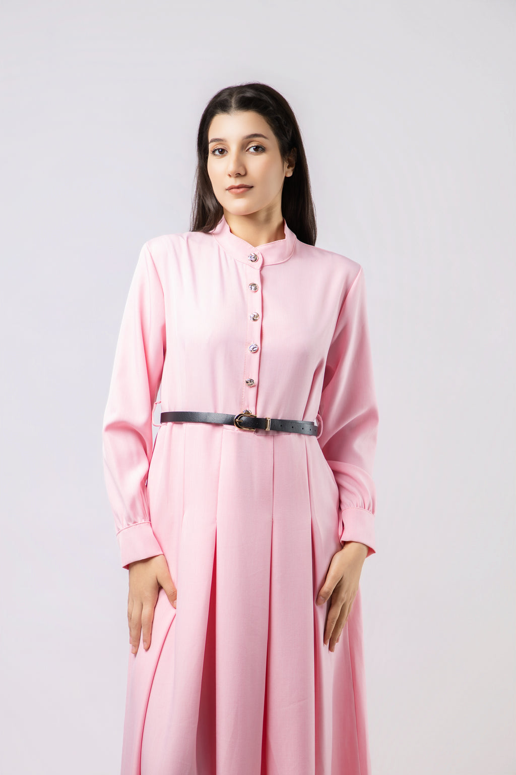 Robe Longue Élégante à Plis