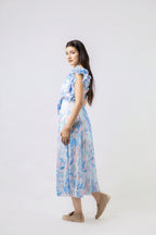 Robe Longue Fluide à Imprimé Abstrait