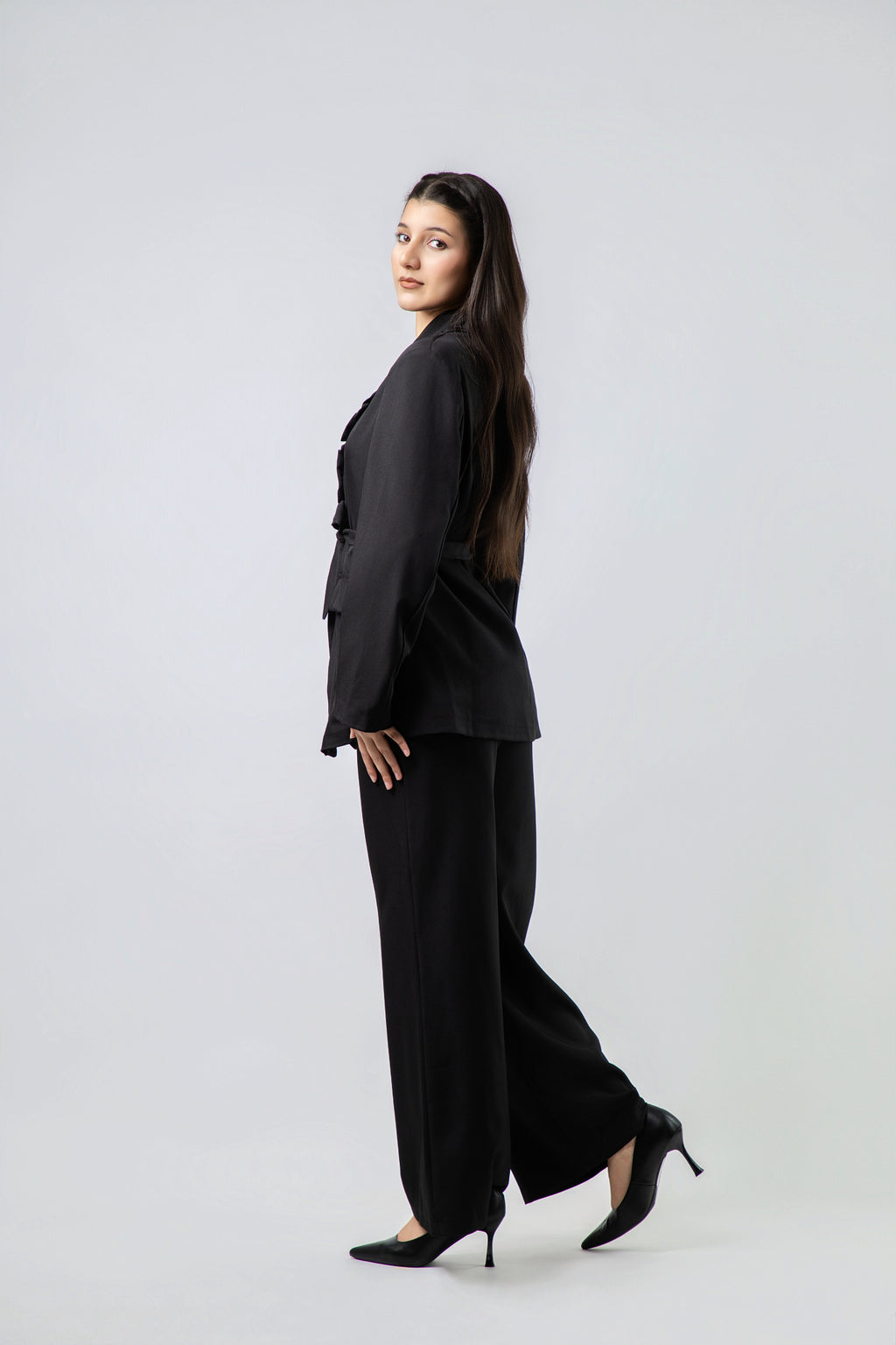 Ensemble Tailleur Pantalon à Volants