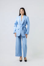 Ensemble Tailleur Pantalon à Volants