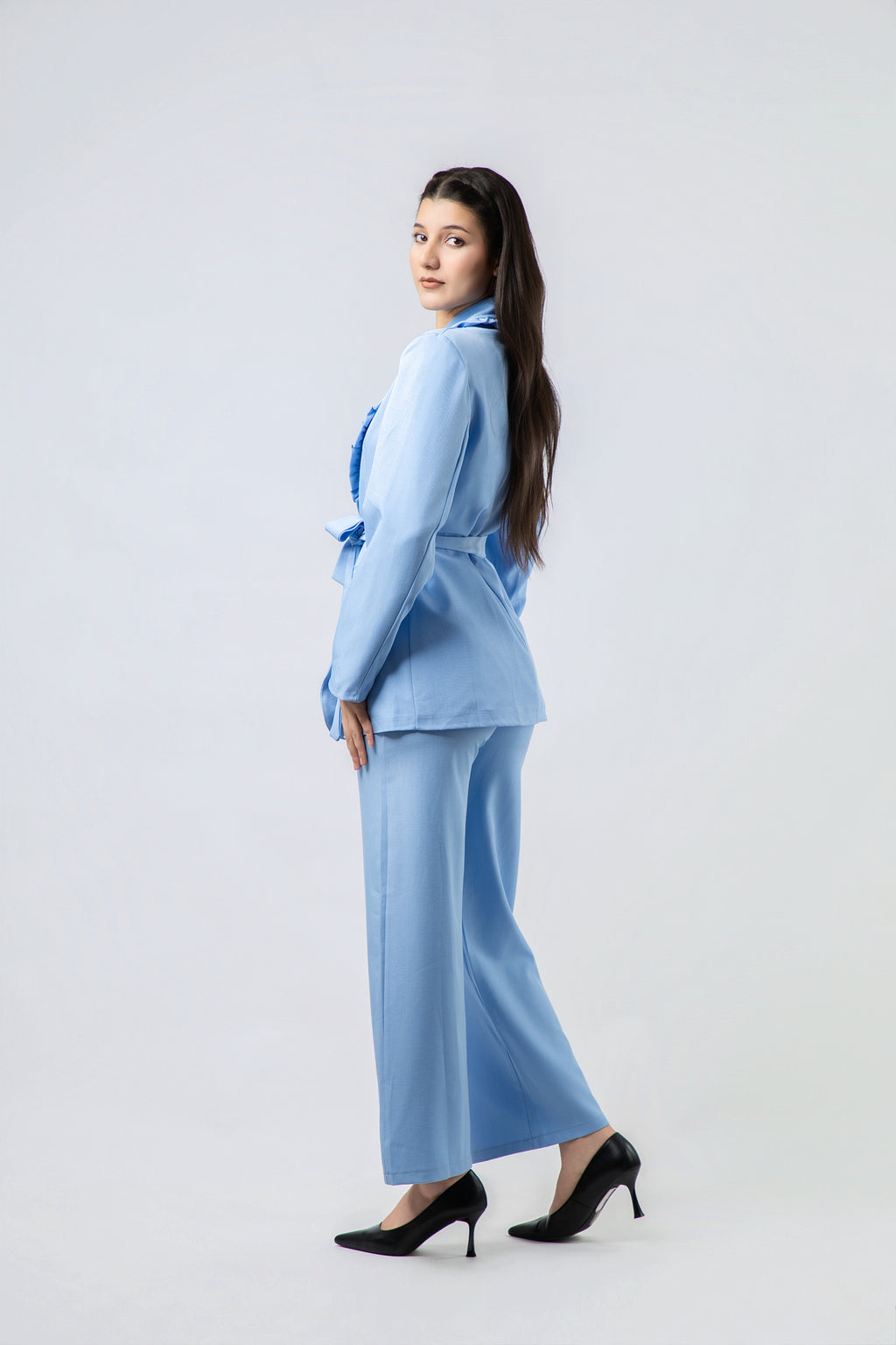 Ensemble Tailleur Pantalon à Volants