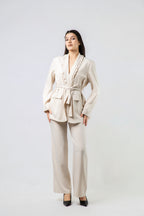 Ensemble Tailleur Pantalon à Volants
