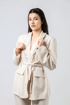 Ensemble Tailleur Pantalon à Volants
