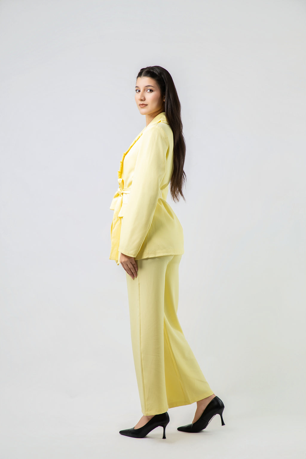 Ensemble Tailleur Pantalon à Volants