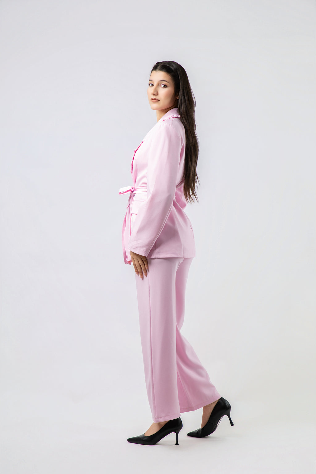 Ensemble Tailleur Pantalon à Volants