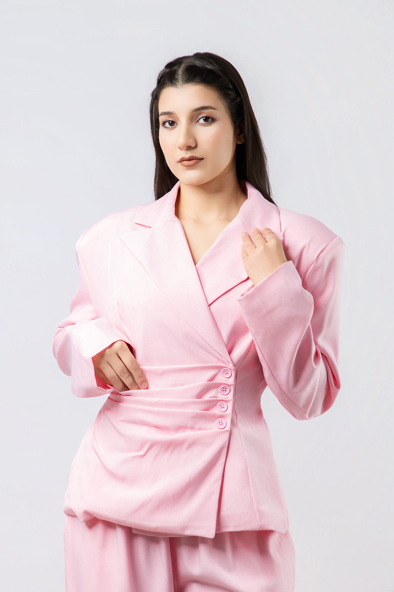 Ensemble Tailleur Moderne à Finition Plissée