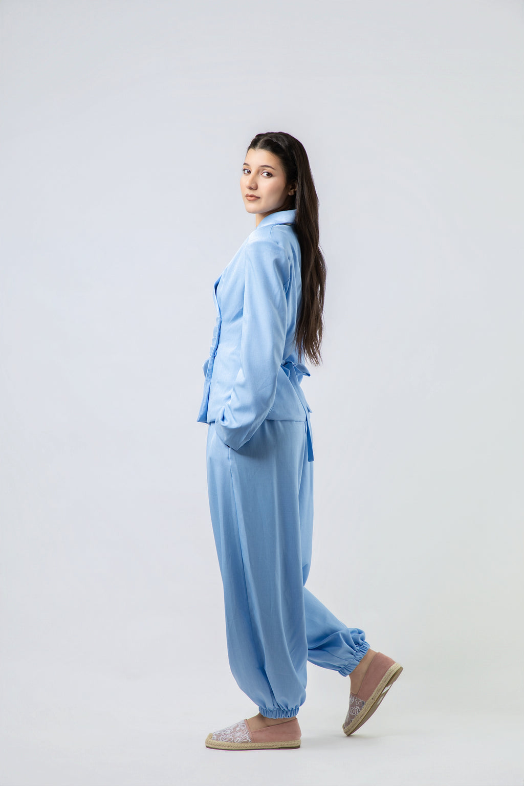 Ensemble Tailleur Moderne à Finition Plissée