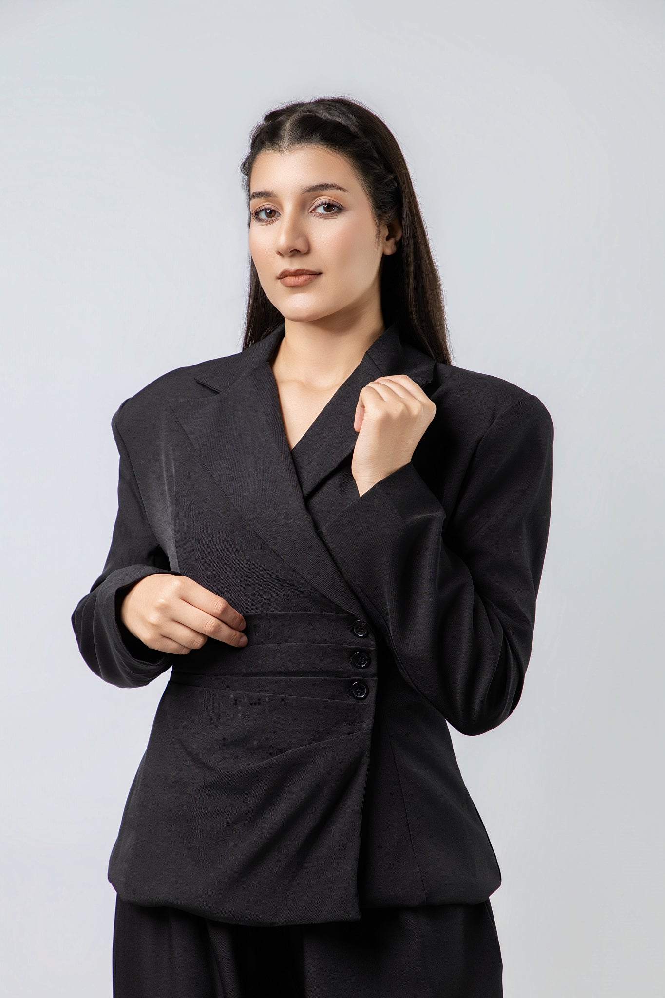 Ensemble Tailleur Moderne à Finition Plissée
