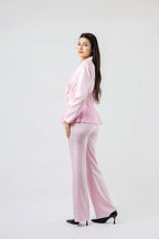 Ensemble Tailleur Pantalon à Détails Dentelle