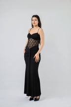 Robe de Soirée Sirène à Détails Dentelle