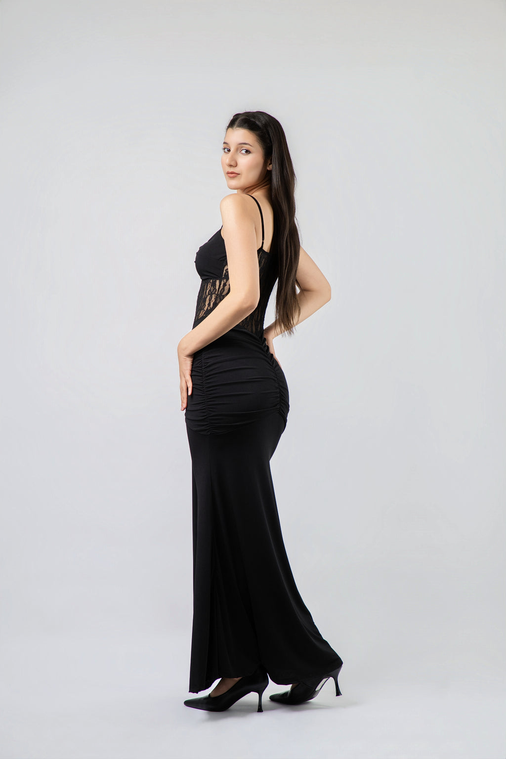 Robe de Soirée Sirène à Détails Dentelle