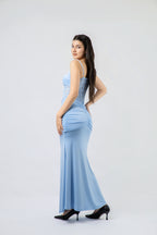 Robe de Soirée Sirène à Détails Dentelle