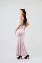 Robe de Soirée Sirène à Détails Dentelle