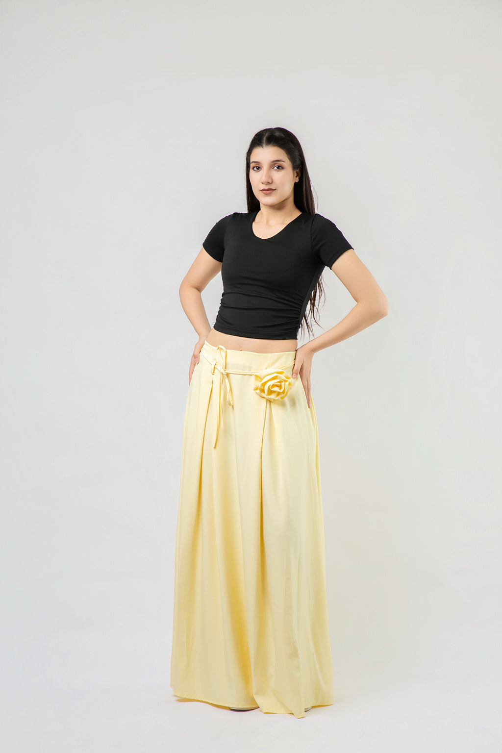Jupe Longue Fluide à Taille Élastiquée