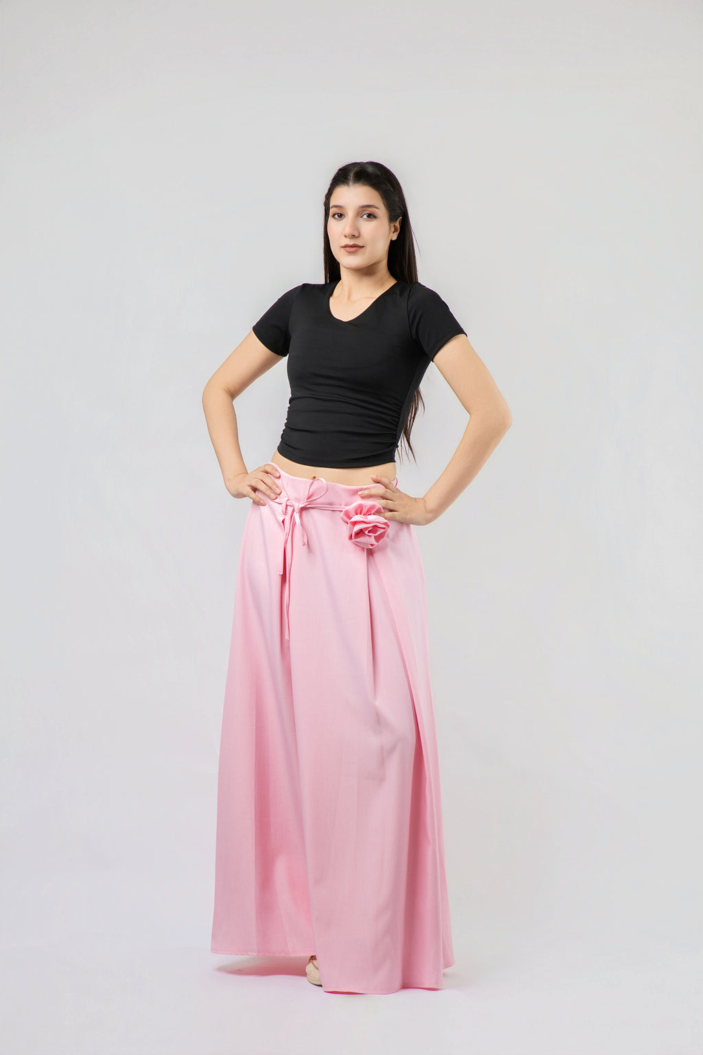 Jupe Longue Fluide à Taille Élastiquée