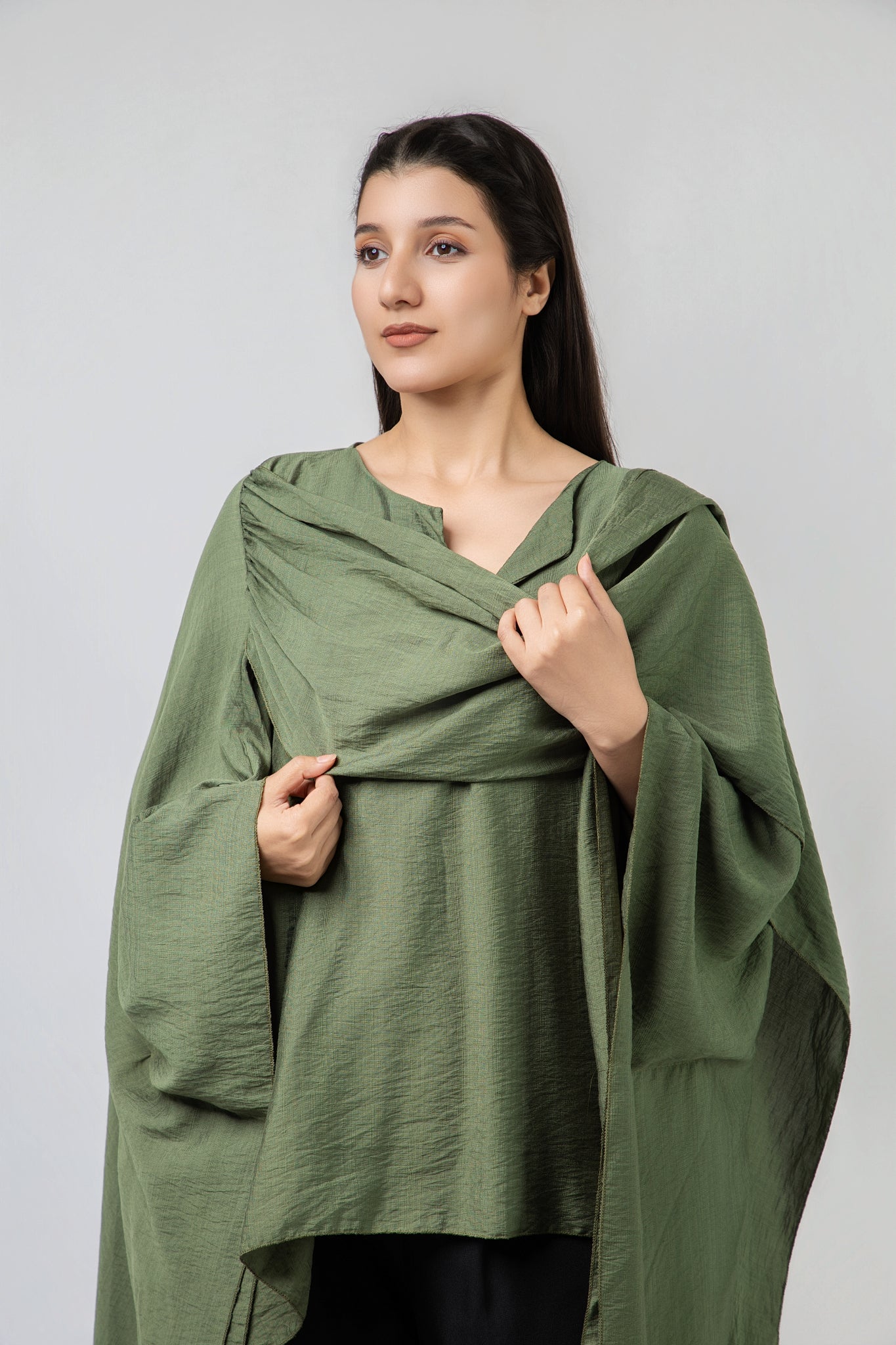 Poncho drapé texturé