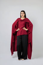 Poncho drapé texturé