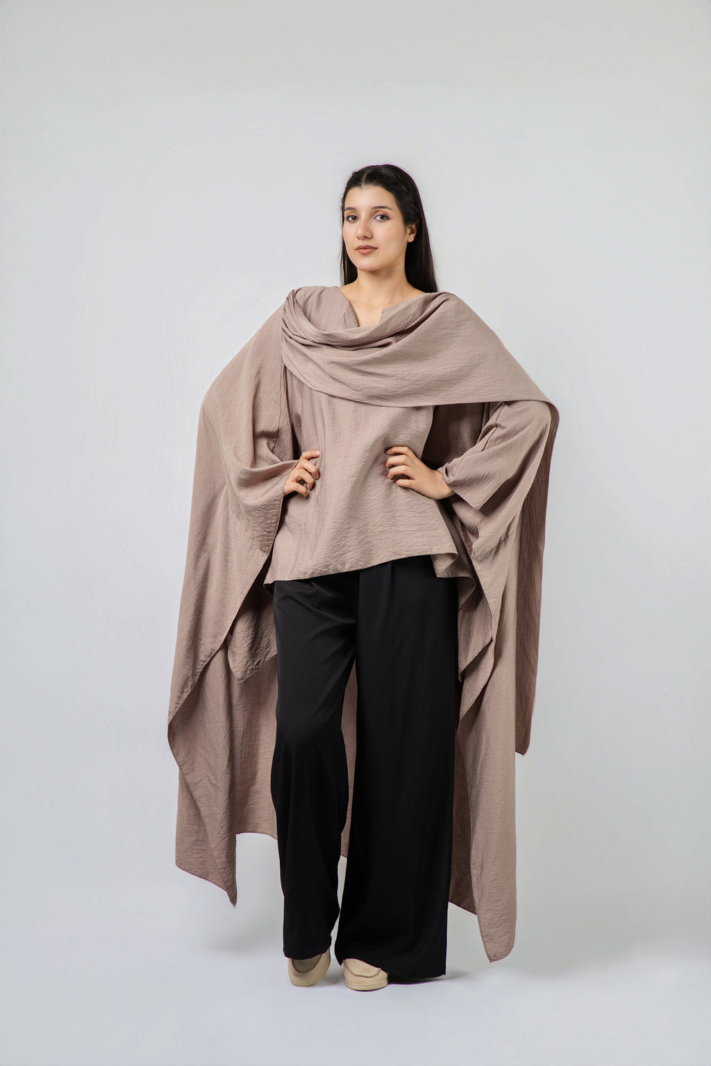 Poncho drapé texturé