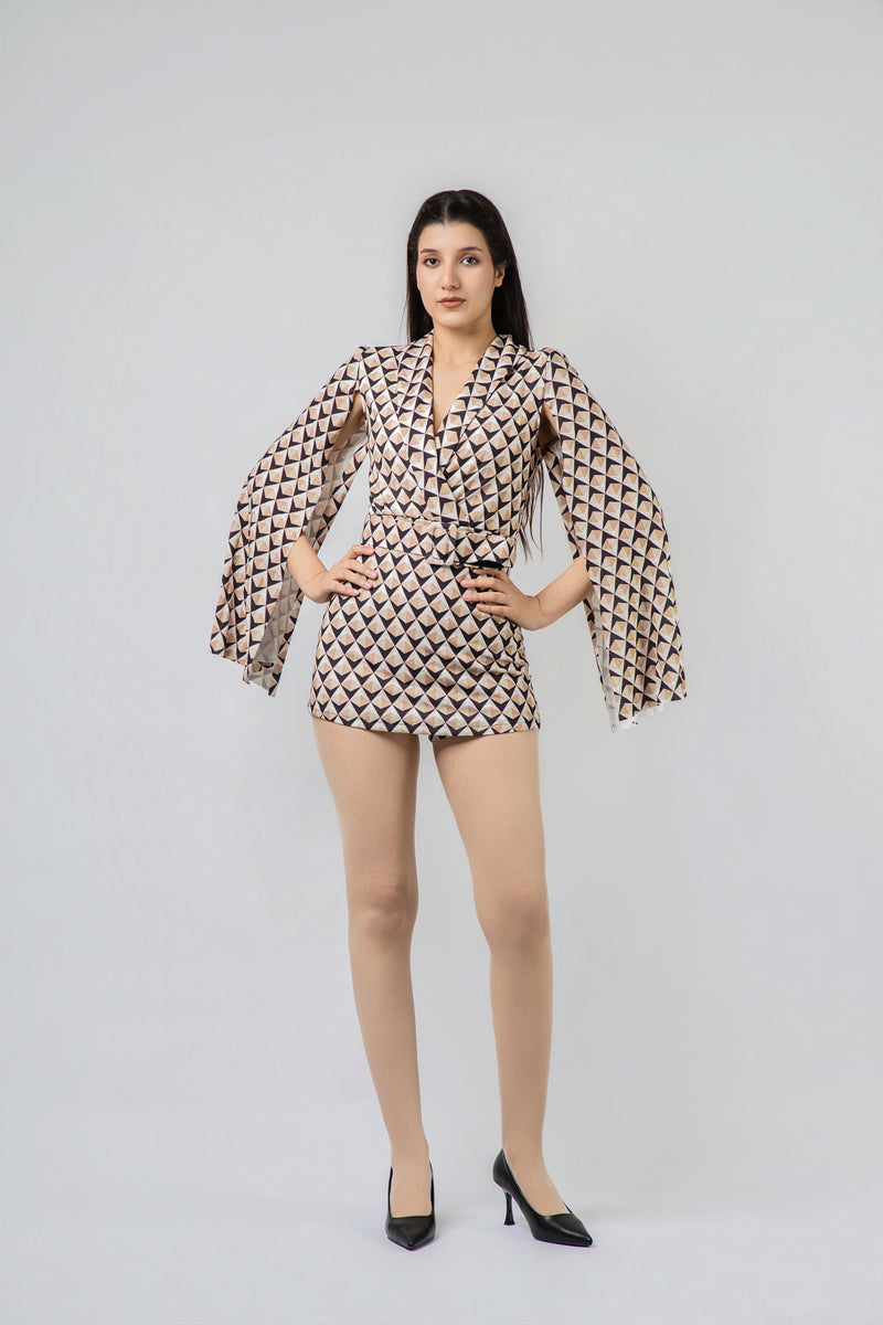 Combi-Short à Effet Cape Géo-Chic