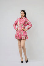 Robe Chemise Imprimée à Volants