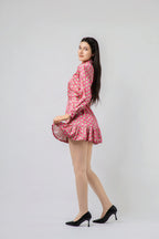 Robe Chemise Imprimée à Volants