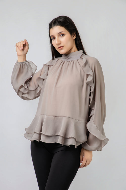 Blouse Élégante à Volants