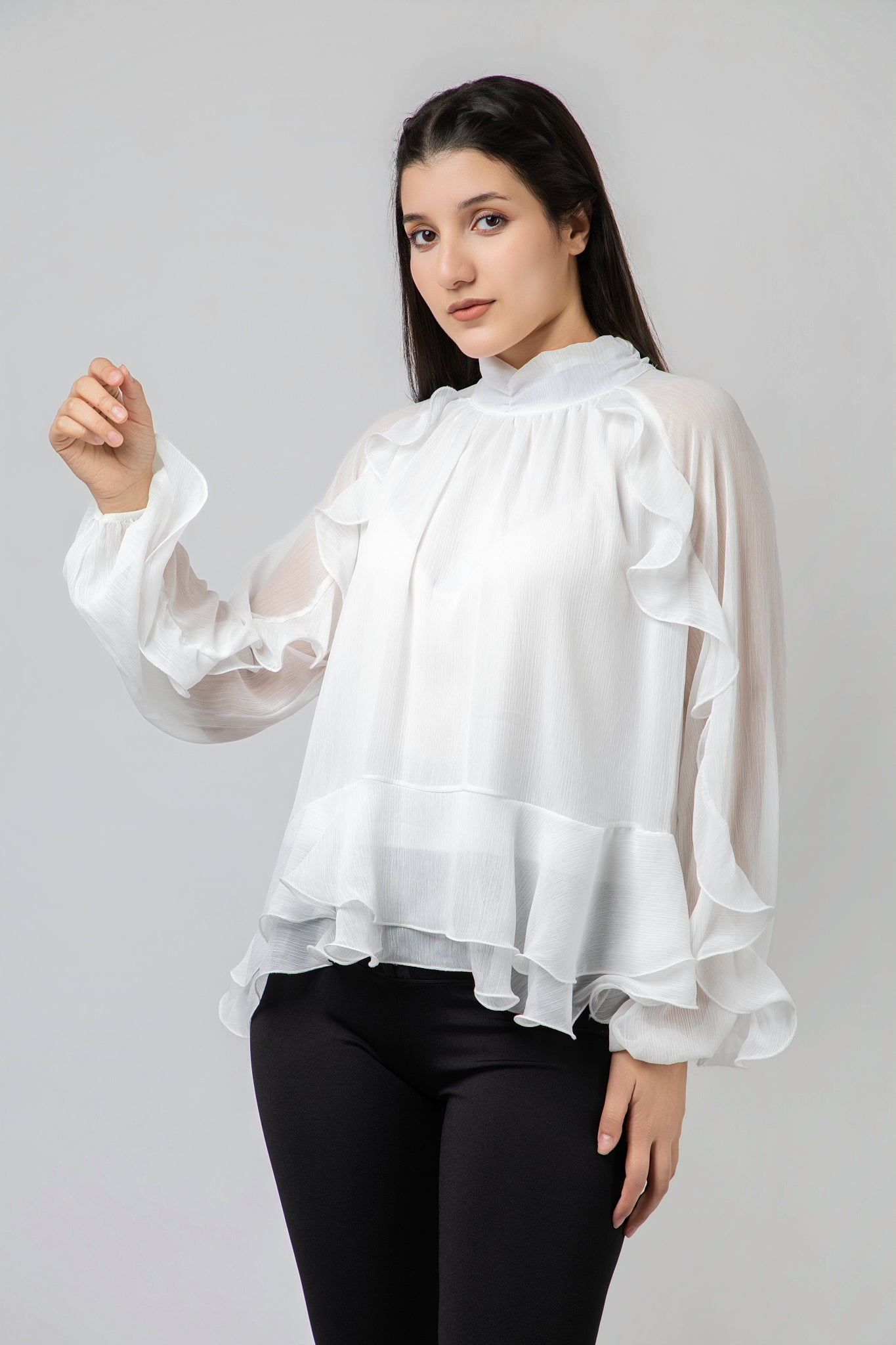 Blouse Élégante à Volants