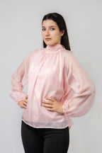Blouse à Pois en Mousseline Éthérée