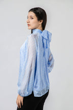 Blouse à Pois en Mousseline Éthérée